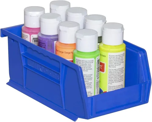 Miniatura 10 de Paquete de 24 contenedores colgantes de plástico 30220 de Akro-Mils, apilables, 7 x 4 x 3 pulgadas, color negro Azul
