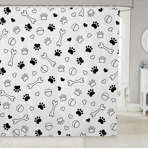 Miniatura 13 de Manfei Cortinas de ducha para niños con lazo de dibujos animados, diseño de mariquita, escarabajo, insecto, niñas, niños, cortinas impermeables
