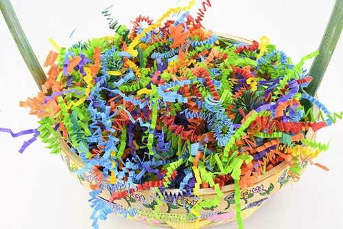 Miniatura 2 de Colorida mezcla de papel arrugado para cumpleaños, bolsas de regalo o cestas de Pascua (mezcla de colores brillantes, 1 libra)
