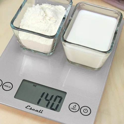 Miniatura 7 de Escali Arti Báscula Digital de Vidrio para Alimentos de Encimera de Cocina, Báscula para Hornear y Cocinar con Contador de Nutrición y Calorías