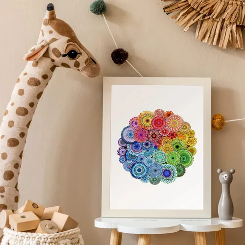 Miniatura 5 de Hibah Pintura de Diamantes DIY 5D Forma Especial Rhinestone, Flor Mandala, Conjunto de Pintura de Diamantes Mandala de Cristal Parcial Mandala 3
