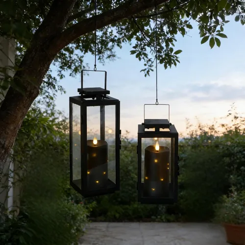Miniatura 4 de Lezonic Velas Negras Sin Llama Impermeables para Exteriores con Control Remoto, 4 Piezas de Velas LED que Funcionan con Baterías con Llama
