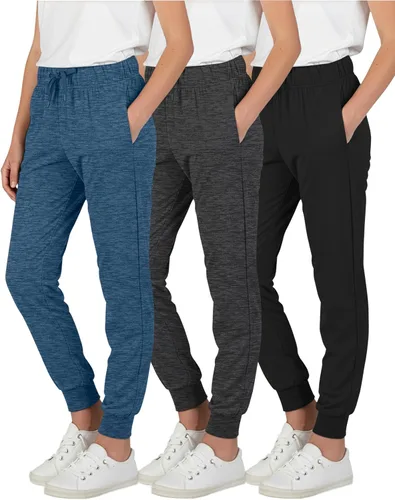 Miniatura 18 de Real Essentials Paquete de 3: pantalones deportivos casuales para niñas (de 7 a 16 años)