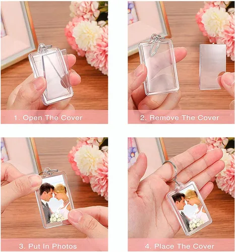 Miniatura 8 de Llavero de fotos Marco de fotos llavero colgante recuerdo de foto hebilla decorativa creativo DIY regalo llavero