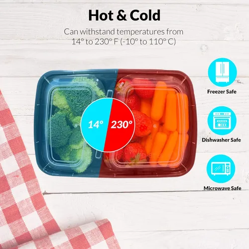 Miniatura 4 de Reli. Contenedores de preparación de comidas de 30 onzas (paquete de 50) - Cajas de comida para llevar y llevar con tapas