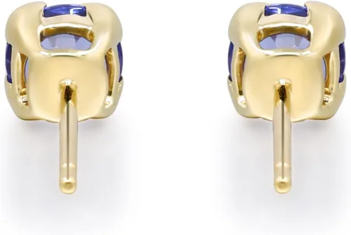 Miniatura 4 de Gin & Grace Aretes de tanzanita genuina de oro amarillo de 10 quilates para mujer Joyería de tanzanita con forma ética, auténtica y orgánica