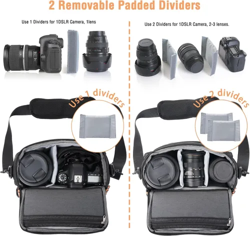 Miniatura 2 de MOSISO Bolsa pequeña para cámara para fotógrafos, bolsas compactas para cámara al hombro para cámaras DSLR/SLR/sin espejo, bolsa de fotografía Negro
