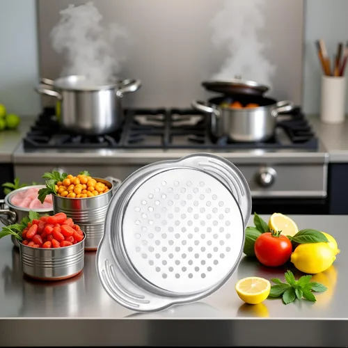 Miniatura 6 de Colador de latas de alimentos de acero inoxidable, filtro de prensa de atún metálico, tapa de conserva, escurridor de aceite, herramientas de cocina