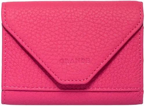 grande Estuches para tarjetas 3639, Rosado, Tarjetero de cuero con cierre magnético, cartera pequeña de acordeón para mujer