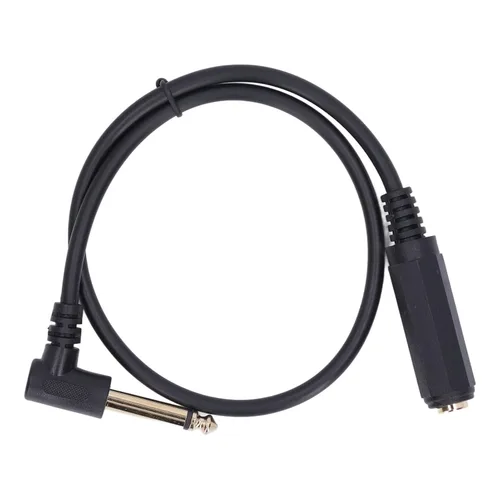 Miniatura 9 de Fydun Cable de sonido 1.6 ft mono ángulo recto 0.250 in macho a hembra Cable de extensión estéreo de alto rendimiento reemplazo para micrófono