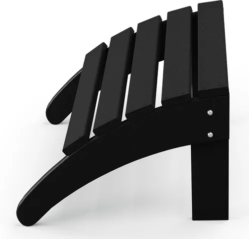 Miniatura 7 de WestinTrends Reposapiés otomano Adirondack para patio al aire libre, taburete de madera de polietileno para todo tipo de clima, ampliamente Negro