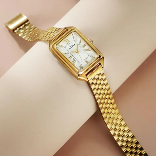 Miniatura 5 de CIVO Watches for Women with Small Wrists Vintage Quartz Bracelet Watch with Roman Dial - Gold Three-Hand Stainless Steel Watch - Gifts for