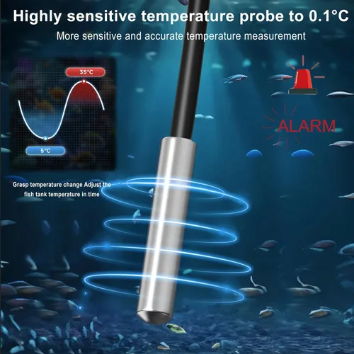 Miniatura 4 de Termómetro para refrigerador, alarma de congelador, termómetro digital para congelador con sensor adicional, alarma de alta y baja temperatura