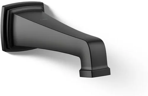 Miniatura 15 de KOHLER 27406-BL Riff - Boquilla de baño para montaje en pared con desviador y conexión deslizante, grifo de bañera, color negro mate Mate negro
