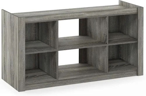 Miniatura 6 de Furinno - Estantería clásica para libros, estantes de almacenamiento, roble francés