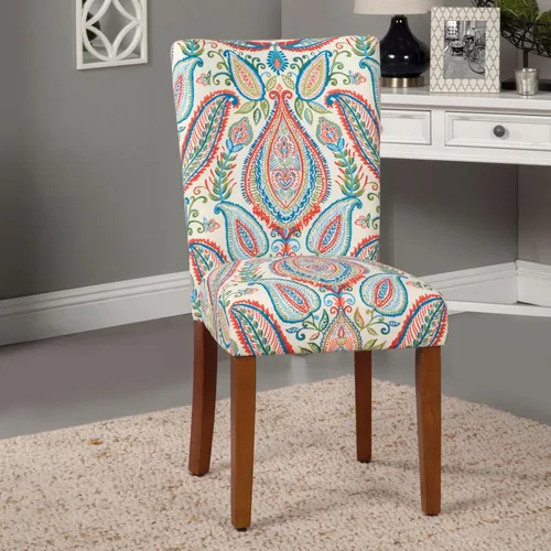 Miniatura 73 de Homepop Silla de comedor con detalles festoneados, sillas de comedor Parsons tapizadas, muebles decorativos para el hogar, tejido gris claro
