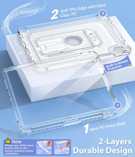 Miniatura 3 de Cantis Funda para iPad A16 de 11 pulgadas 2025/iPad de 10ª generación 2022 (10.9 pulgadas) con protector de pantalla y soporte para lápices, funda