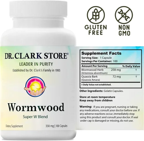 Miniatura 7 de Dr Clark Wormwood Super W Blend 330 mg, 100 cápsulas de gelatina