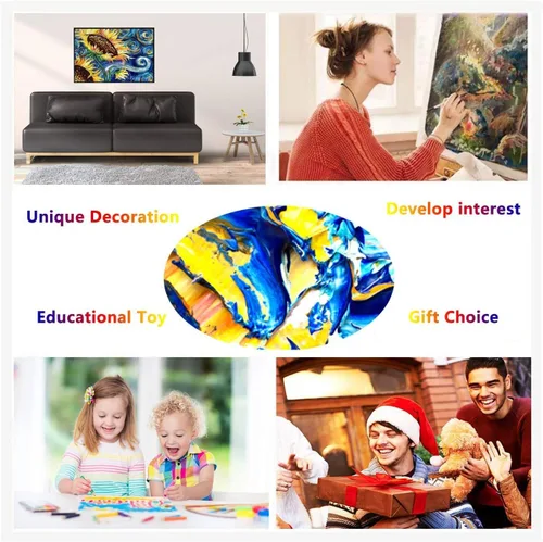 Miniatura 6 de Diymood Pintura por números para niños y adultos, rana, pintura al óleo de mascotas, kits de pintura acrílica por números para niños y adultos