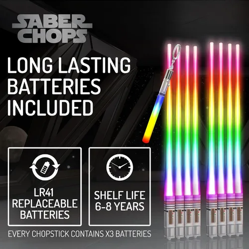 Miniatura 3 de Lightsable - Palillos de sable de sable de luz LED con luz brillante, palillos de sable de sushi, reutilizables, divertidos, Geeky Starwars, juego