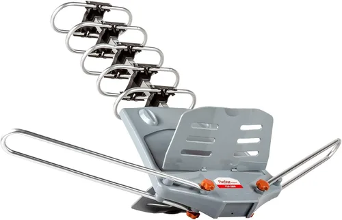 Miniatura 6 de Five Star Antena HDTV amplificada OTA de rotación de 360 grados motorizada para exteriores de 150 millas para 2 televisores - Canales UHF/VHF/1080P