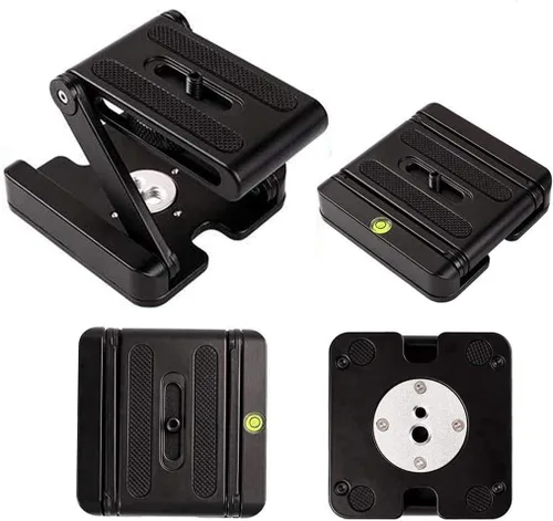 Miniatura 5 de Placa universal de liberación rápida, cabezal de trípode Z Flex Tilt Trípode de aluminio, soporte de cámara plegable de aluminio, cabezal de bola