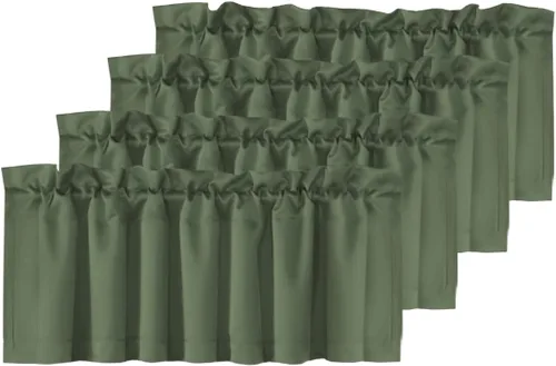 Miniatura 14 de H.VERSAILTEX - Cenefa térmica para ventana con dobladillo para barra, para oscurecer las habitaciones; ideales para la cocina, 52” x 18” Gris paloma
