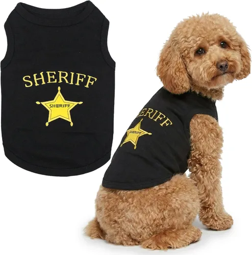 Miniatura 33 de Camiseta para Perro Parisian Pet - Camiseta Bordada FBI - 100% Algodón, Ropa Transpirable para Perros - Chaleco para Mascotas Sin Mangas - Camisas