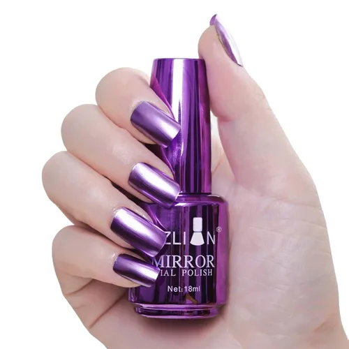Miniatura 10 de KYDA Esmalte de uñas de espejo plateado de 0.6 fl oz, esmalte de espejo brillante brillante para arte de uñas, arte de uñas de efecto metálico