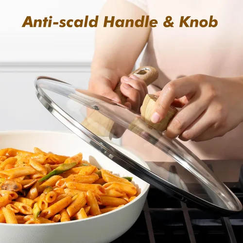 Miniatura 6 de SENSARTE Sartén de Cerámica Antiadherente con Tapa de 11 Pulgadas, Sartén de Tortilla sin Stick, Sartén de Cocina Saludable y no Tóxica, Libre