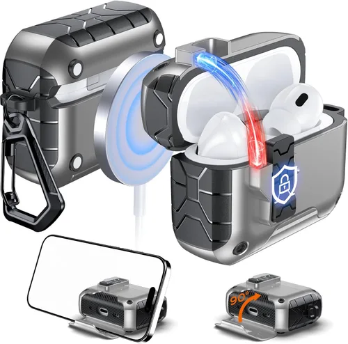 Miniatura 8 de Anqrp MagArmor Auto-Open para Funda de AirPods Pro de 2ª/1ª Generación con Imanes Integrados, [Apertura Automática con Una Pulsación]
