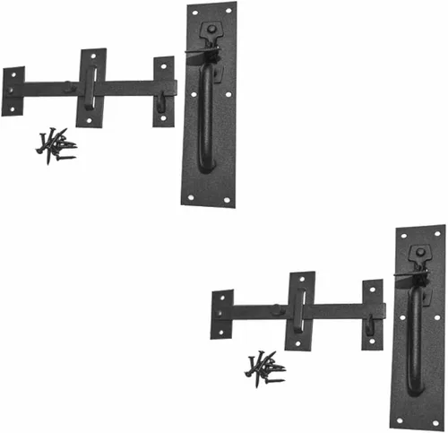 Miniatura 14 de Renovators Supply Manufacturing Acabado negro de la capa del polvo del pestillo de la puerta del pulgar de Norfolk del hierro forjado