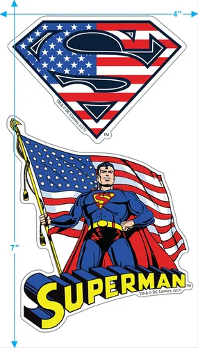 Miniatura 4 de Popfunk Superman Logo S Shield American Flag T Shirt & Stickers