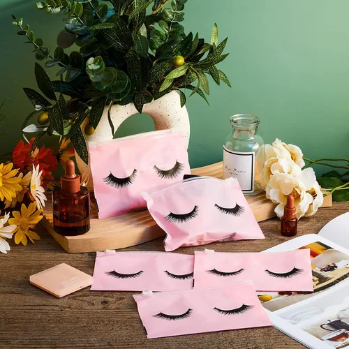 Miniatura 6 de Tenare 100 bolsas de maquillaje de pestañas, bolsas de pestañas para clientes, cuidado posterior de pestañas, bolsa de plástico impermeable