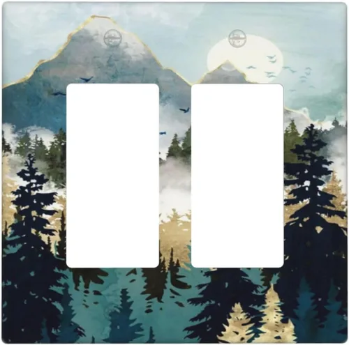 Miniatura 125 de Cubiertas de pared de estilo rústico occidental de madera puerta de granero herradura de hierro estrella placas de pared simple dúplex cubiertas