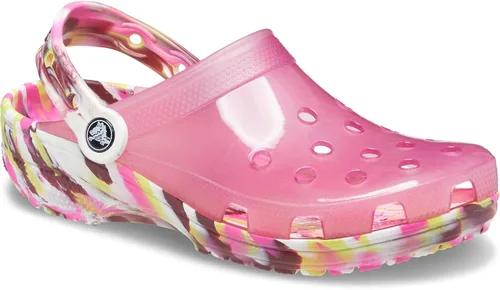 Miniatura 2 de Crocs Zuecos clásicos translúcidos Fuchsia Fun/Multi Marbled 13, Mujer 15 M