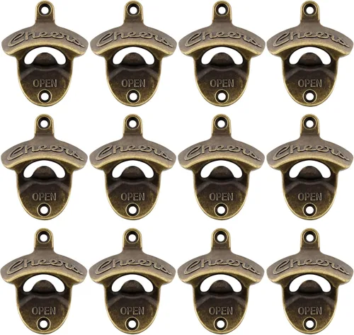 Miniatura 21 de Abridor de botellas de estilo antiguo, abridor de tapa de cerveza montado en la pared, regalo de salud, abrebotellas de soda de cobre antiguo