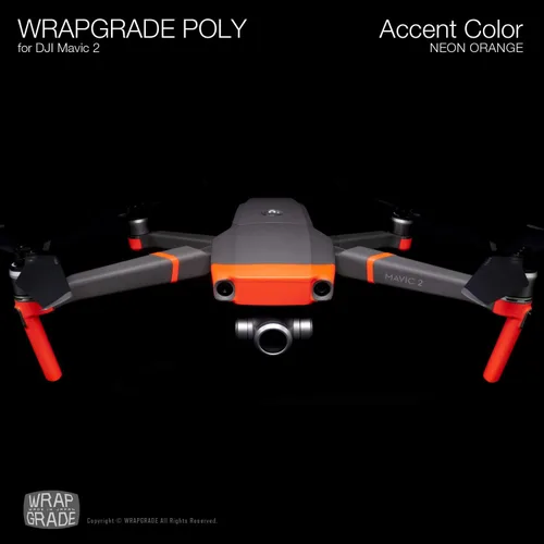 Miniatura 3 de Wrapgrade Poly Skin Compatible with DJI Mavic 2 Accent Color (Airforce Silver)
