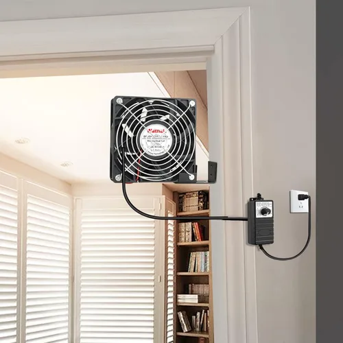 Miniatura 3 de Wathai Ventilador AC de 110 V y 240 V de 120 mm x 38 mm Muffin con controlador de velocidad variable para puerta, de habitación a habitación, estufa