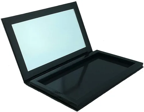 Miniatura 5 de Paleta de maquillaje vacía grande con espejo y 20 calcomanías de metal para personalizar sombras de ojos, resaltadores y rubores