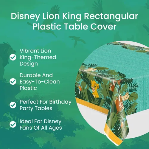 Miniatura 5 de Disney Lion King - Mantel rectangular de plástico para mesa, 54 x 84 pulgadas, 1 unidad