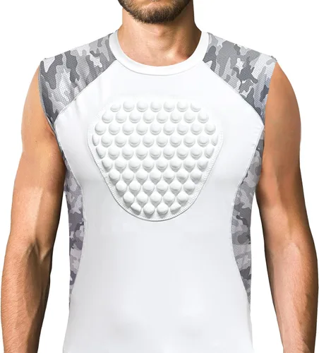Miniatura 2 de Camiseta Protectora de Pecho Acolchada Youper para Adultos, Protección para el Corazón/Estérnon para Béisbol, Fútbol, Lacrosse y Porteros