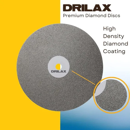 Miniatura 6 de Drilax Disco de regazo plano de diamante de 8 pulgadas Grano 100, orificio de eje de 1/2 pulgada para rectificado lapidario, modelado de piedra