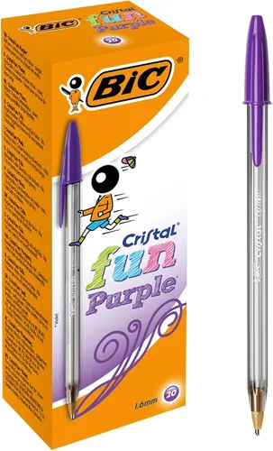 Miniatura 7 de BIC Cristal Fun - Bolígrafos con 5 colores de tinta surtidos, punta ancha (0.063 in), paquete de 10