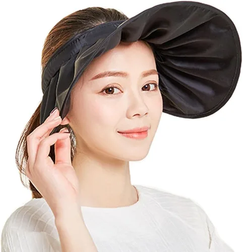 Miniatura 10 de Sombrero de sol de ala ancha ajustable, protección UV, visera de pesca de playa, gorra multifuncional plegable