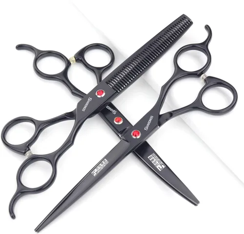 Miniatura 7 de Juego de tijeras de peluquería de 6/7 pulgadas para peluquería, tijeras para el cabello, herramientas de peinado (5.5 tijeras planas)