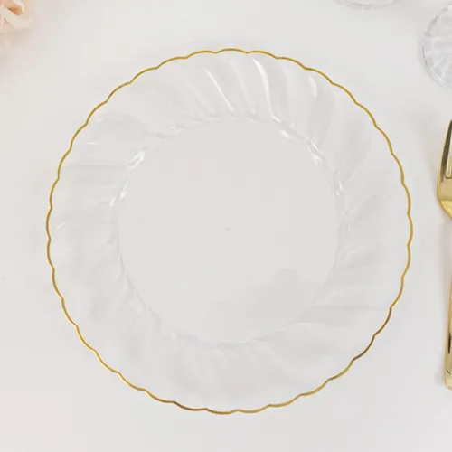 Miniatura 14 de Efavormart - Paquete de 10 platos de plástico transparente para fiestas, platos redondos desechables de postre de ensalada de 7.5 pulgadas con borde