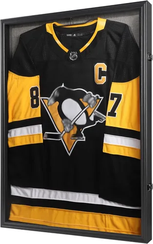 Miniatura 12 de Estuche de exhibición con marco de jersey, caja de sombra grande con cerradura, marco de jersey deportivo con protección UV acrílico y 2 colgadores