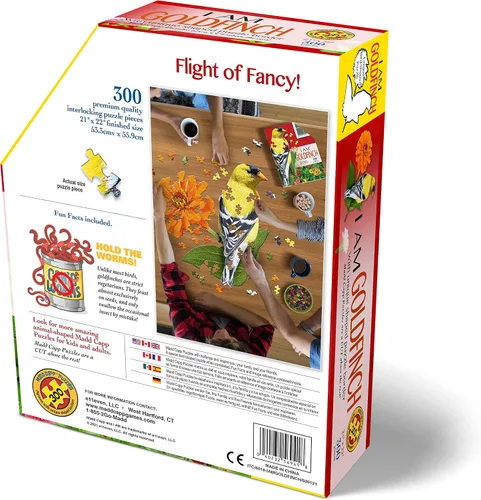 Miniatura 3 de Madd Capp Puzzles - I AM Goldfinch - 300 piezas - Rompecabezas en forma de animal, multicolor