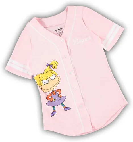 Miniatura 6 de Nickelodeon Camiseta de moda para mujer de los 90 Rugrats, Angelica y Chuckie Mesh Baseball Jersey